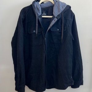 Prana Wool Hooded Button Up Jacket